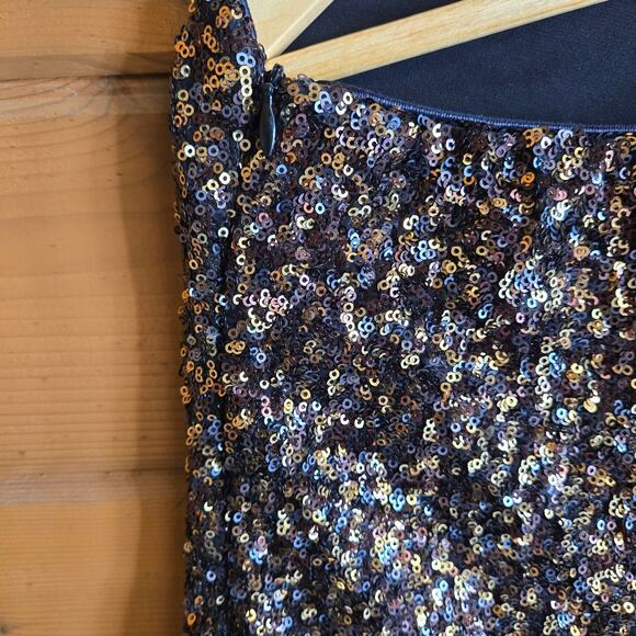 Dress The Population Chrissie Sequin One Shoulder Midi Dress XL Gold Combo - Picture 6 of 7